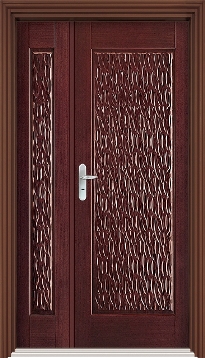 02-126海波  |門的藝術|防火鋼木玄關門|實木cnc