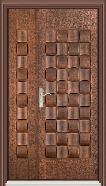 04-117D木編瓦  |門的藝術|防火鋼木玄關門|陶瓷玻纖