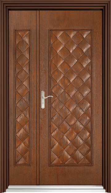04-228斜木編瓦  |門的藝術|防火鋼木玄關門|陶瓷玻纖