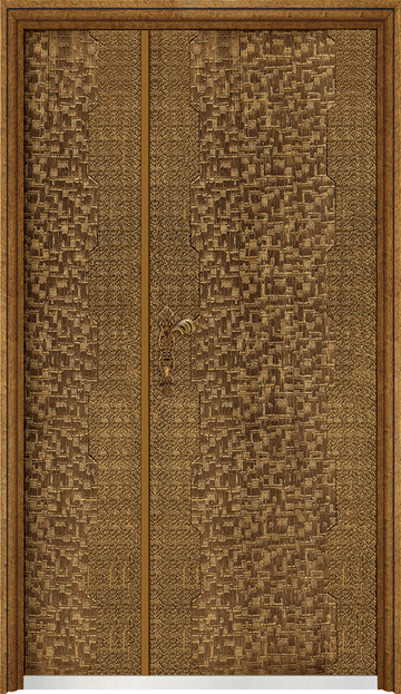 05-718馬雅文化  |門的藝術|防火鋼木玄關門|鍛雕鋼板
