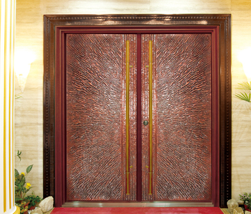 08-249閃焰  |門的藝術|防火鋼木玄關門|框構銅雕版