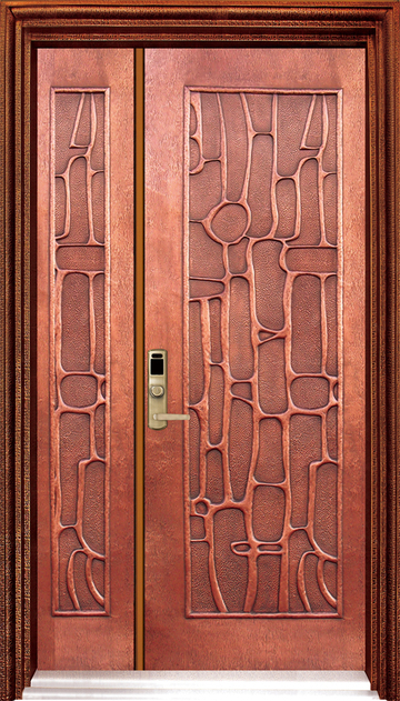 08-251石頭  |門的藝術|防火鋼木玄關門|框構銅雕版
