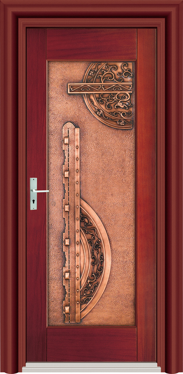 永恆  |門的藝術|防火鋼木玄關門|框構銅雕版